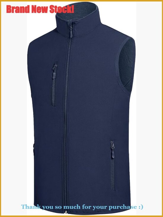 Lightweight Sleeveless Vest Softshell Windproof Jacket with Zipper Pocket